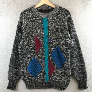 Vintage Botany 500 Mens Geometric Knit Sweater Large Multicolor